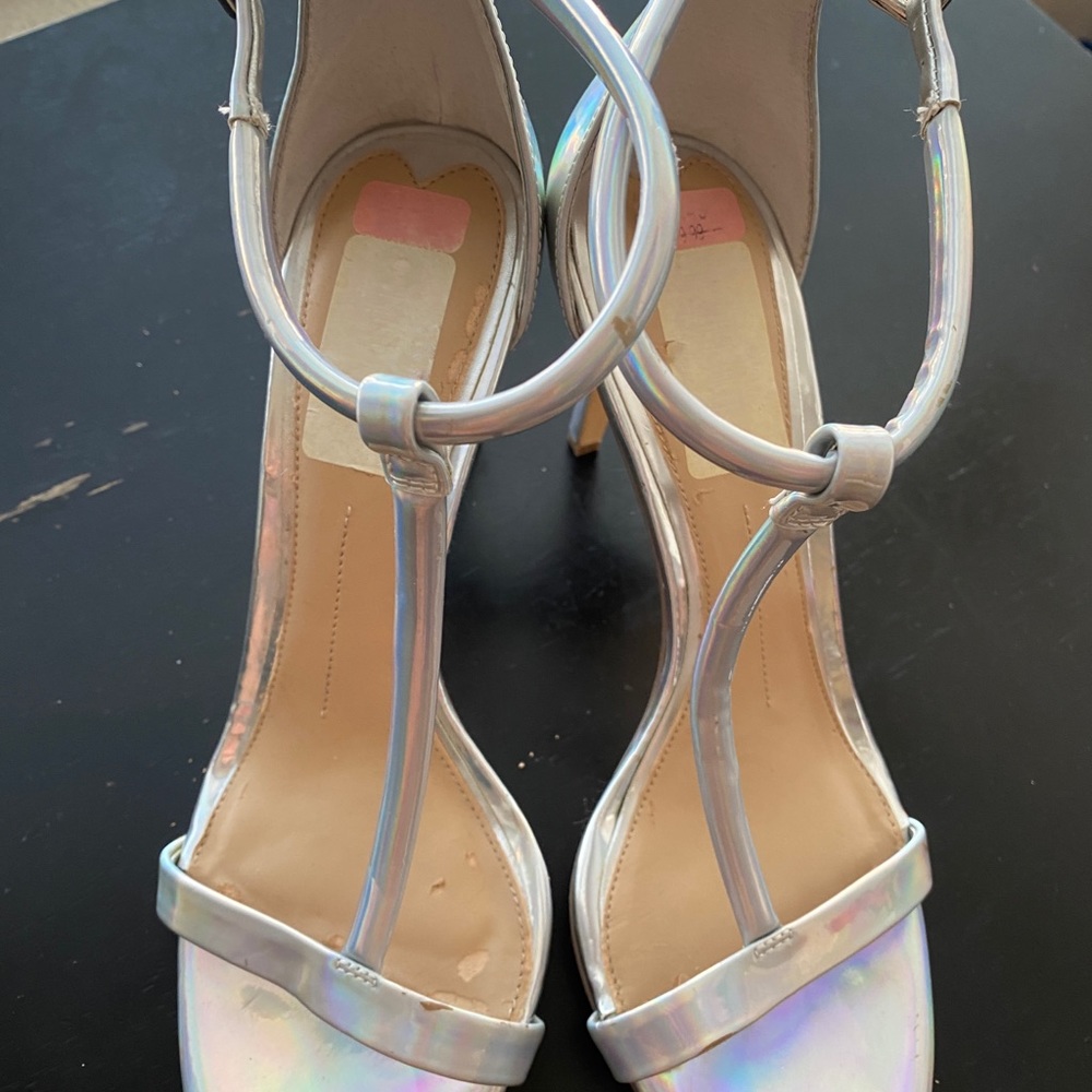 Gianni Bini Holographic Strap Heels